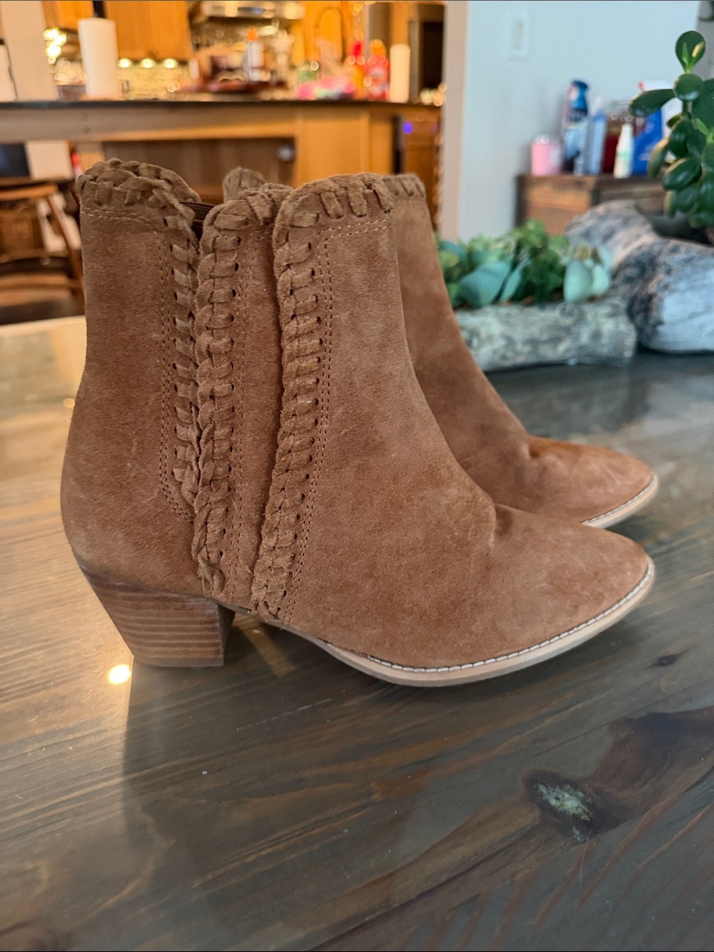 Coconuts by Matisse Suede Braided Ankle Boots Tan 6B